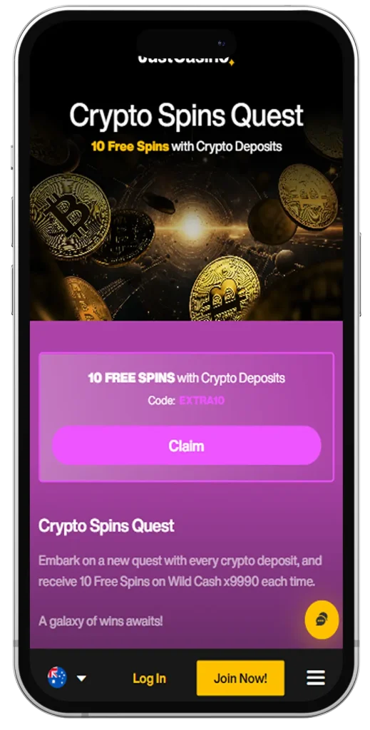 Crypto Spins Quest JustCasino Bonus