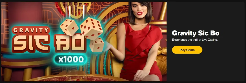 Gravity Sic Bo JustCasino Games