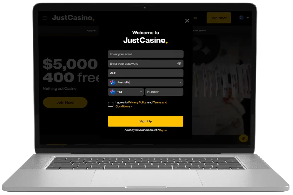 Sign Up before JustCasino Login