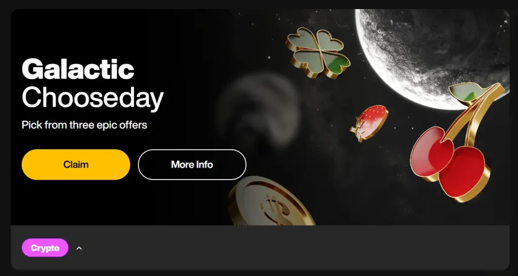 Galactic Chooseday Just Casino Bonus