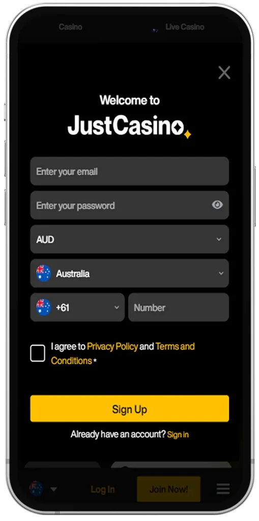 Mobile Sign Up